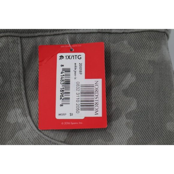 NEW SPANX Women 1X Jean-ish Ankle Leggings Stone Wash Camo High Rise - Picture 4 of 12